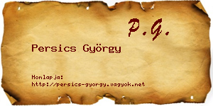 Persics György névjegykártya